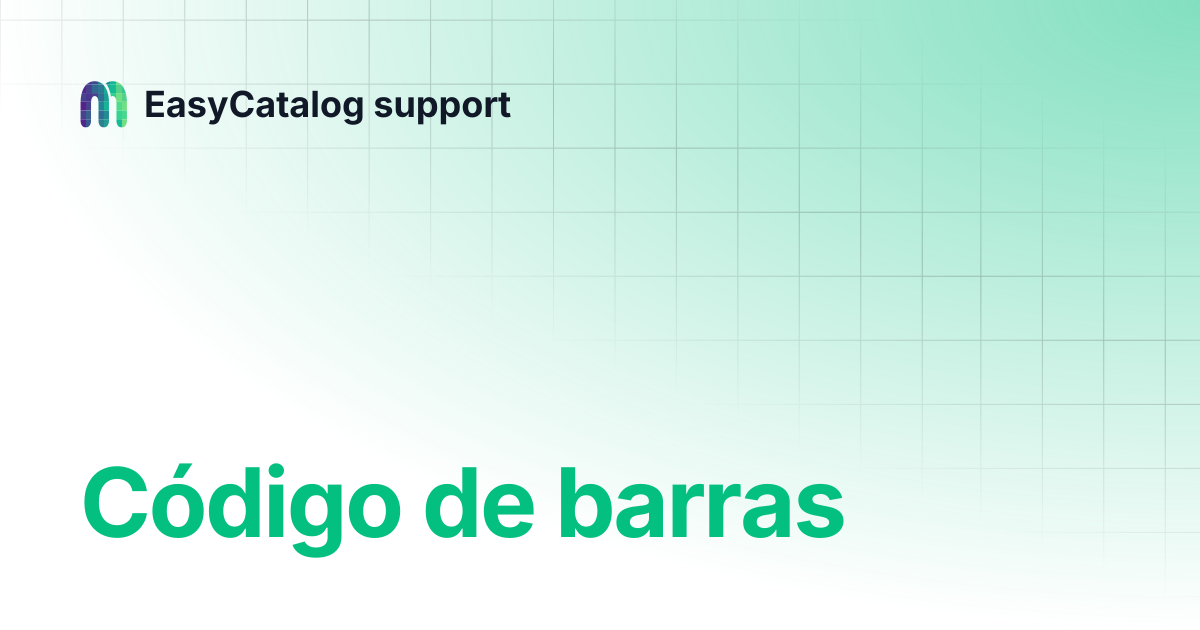 Código de barras | EasyCatalog support